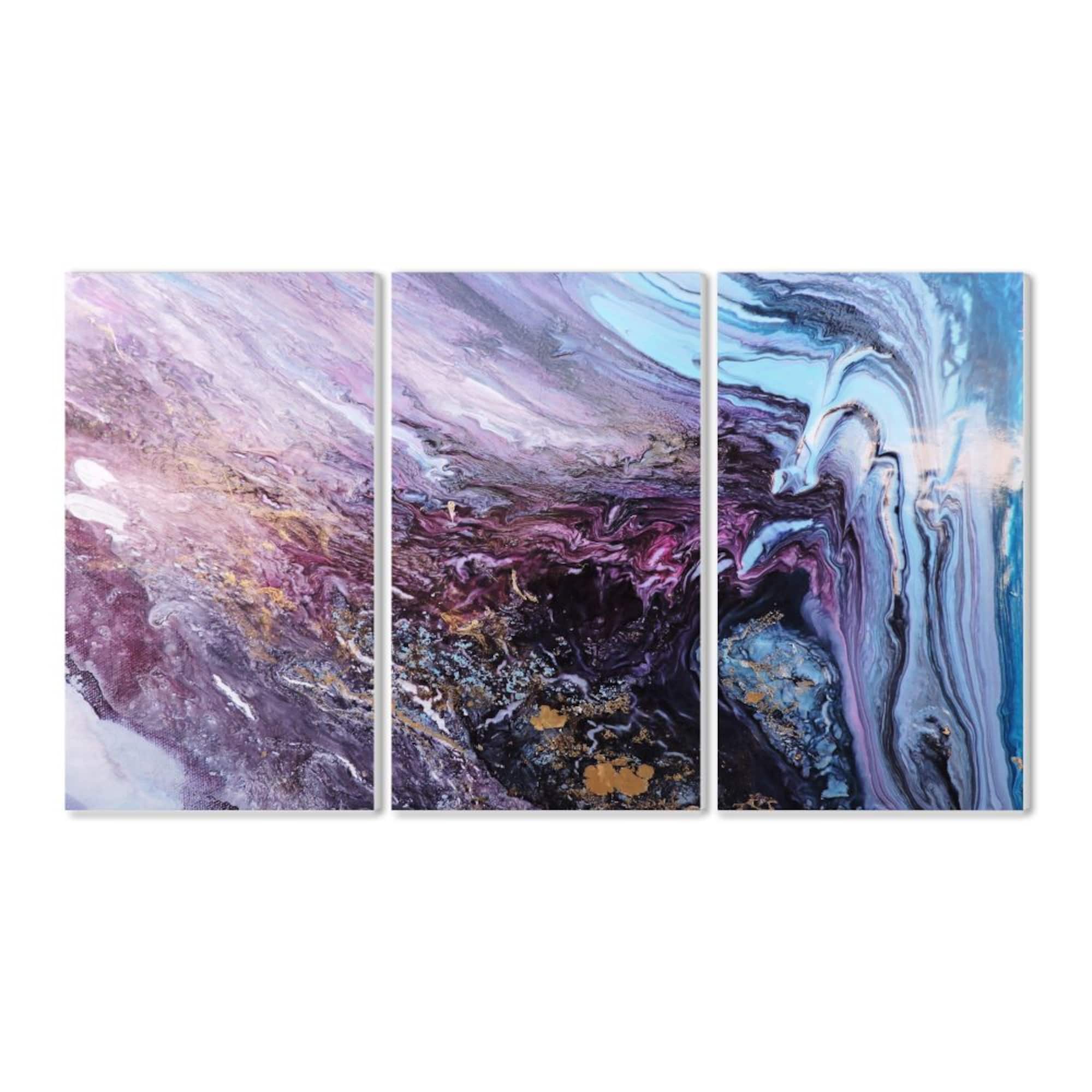Stupell Industries Abstract Liquid Purple Blue Texture Painting,11" x 17"
